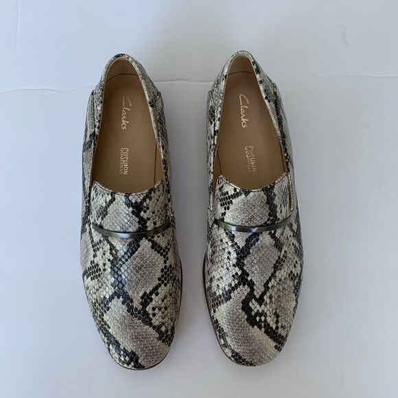 Clarks cushion plus grey snake python Gris oxford woman’s size 7.5 NWT - Picture 2 of 10